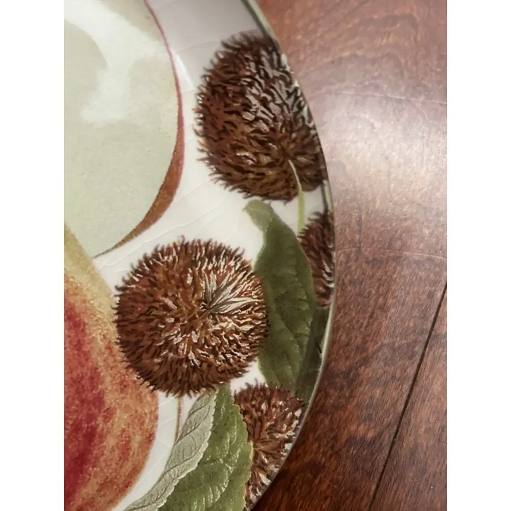 William Sonoma Harvest Fruit Ceramic Salad Plates, Cozy Home Vibes, Set of Two